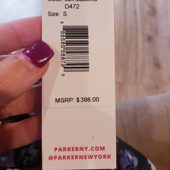 Parker Dark Bluebonnet Floral Dress NEW - Picture 6 of 7